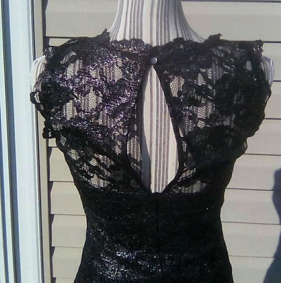 Nicole Miller Black Lace Dress Sz4 EUC - Picture 6 of 8